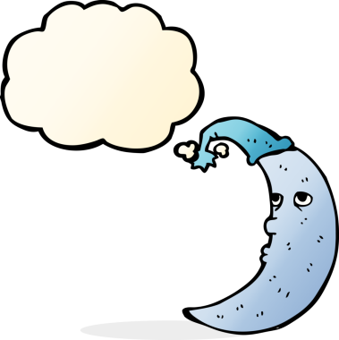 Bir insan tarafından çizilmiş uykulu ay karikatürü.