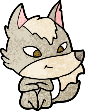 Bir insan tarafından çizilmiş dost canlısı bir kurt.