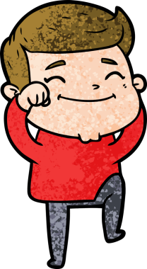 Bir insan tarafından çizilmiş mutlu çizgi film adamı.