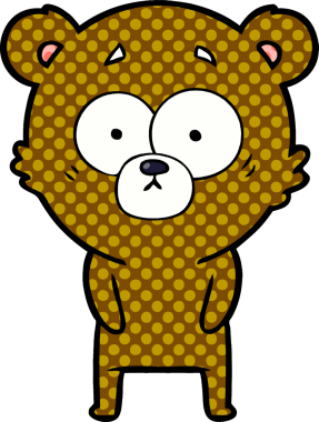 Bir insan tarafından çizilmiş bir çizgi film karakteri.