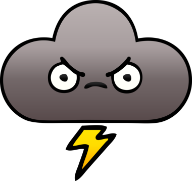 Bir insan tarafından çizilmiş bir fırtına bulutunun gölgelenmiş karikatürü