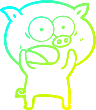 Bir insan tarafından çizilmiş bağıran domuz çizgi filmi çizimi.