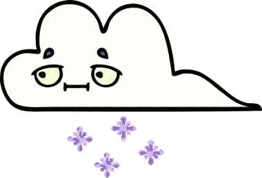 Bir insan tarafından çizilmiş bir kar bulutu çizgi filmi.