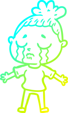 Bir insan tarafından çizilmiş ağlayan bir karikatür çizimi.