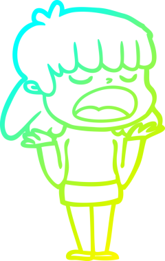 Bir insan tarafından yüksek sesle çizilmiş bir karikatür kadın çizimi.