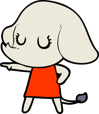 Bir insan tarafından çizilmiş şirin bir fil.