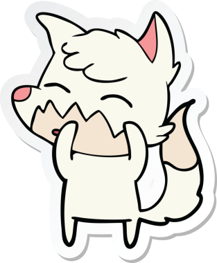 Bir insan tarafından çizilmiş bir tilkinin çıkartması.