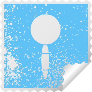 Bir insan tarafından çizilmiş büyüteç sembolünün kare soyma etiketi.