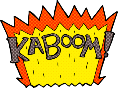 bir insan tarafından çizilen çizgi film patlaması