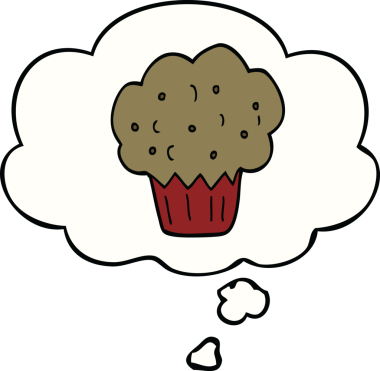 Bir insan tarafından çizilmiş düşünce baloncuklu çizgi film keki.