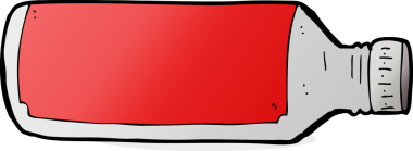 Bir insan tarafından çizilmiş karikatür şişesi.