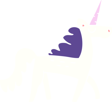 Bir insan tarafından çizilmiş mistik tek boynuzlu at.