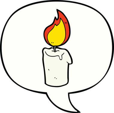 bir insan tarafından çizilmiş konuşma baloncuklu çizgi film mumu