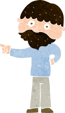 Karikatür sakallı adam bir insan tarafından çizilmiş.