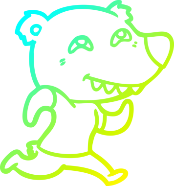 Bir insan tarafından çizilen çizgi film ayısının soğuk gradyan çizimi