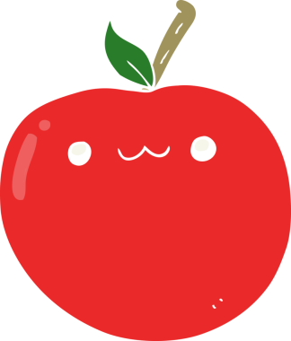 Bir insan tarafından çizilmiş düz renk çizgi film.