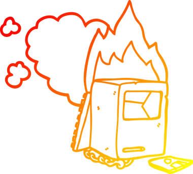 Bir insan tarafından çizilmiş bir çizgi filmin sıcak gradyan çizimi