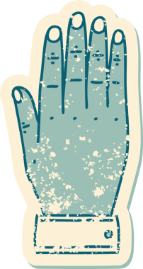 Bir insan tarafından çizilmiş sembolik dövmeli bir el resmi