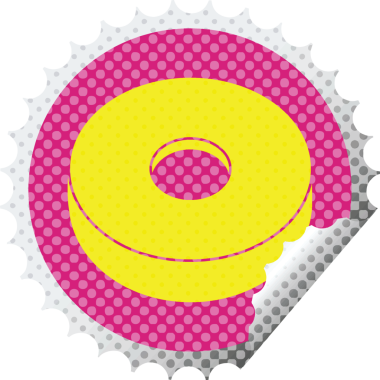 bir insan tarafından çizilmiş donut grafik vektör dairesel soyma etiketi