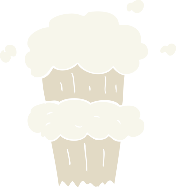 Bir insan tarafından çizilen duman patlamasının düz renk çizimi