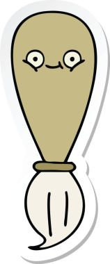 Bir insan tarafından çizilmiş şirin bir karikatür fırçasının çıkartması.