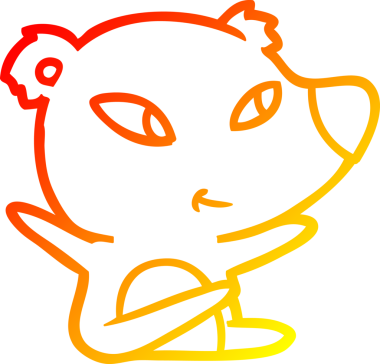 Bir insan tarafından çizilmiş sevimli bir ayının sıcak çizgi çizgisi.