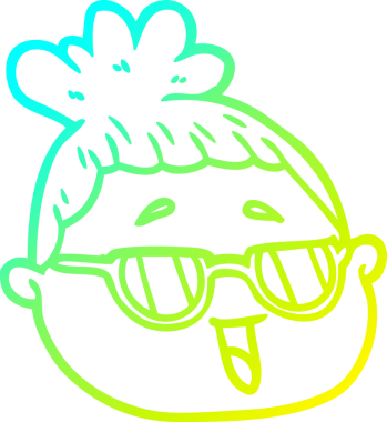 Bir insan tarafından çizilmiş bir karikatür kadın yüzü.