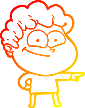 Bir insan tarafından çizilmiş mutlu bir adamın çizgi çizimi.