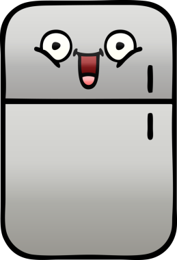 Bir insan tarafından çizilmiş bir buzdolabının gölgelenmiş karikatürü.