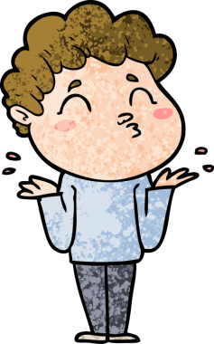 Bir insan tarafından çizilmiş karikatür adam omuz silkiyor.