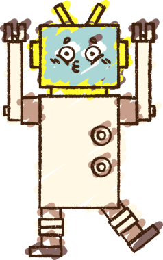 Bir insan tarafından çizilen robot tebeşiri.