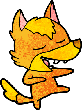 Bir insan tarafından çizilmiş tilki çizgi film karakteri