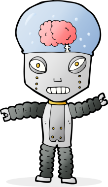 Bir insan tarafından çizilmiş geleceğin robotu.