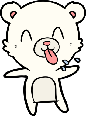 kaba karikatür kutup ayısının insan tarafından çizilmiş dili.