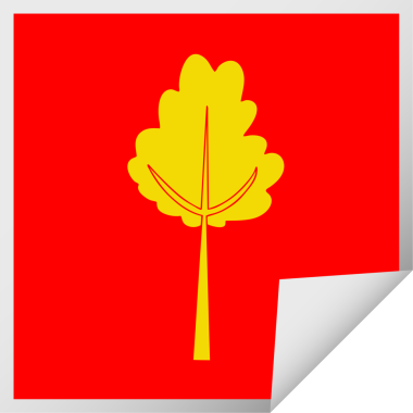 Bir insan tarafından çizilmiş kare soyulmuş tuhaf çizgi film ağacı.