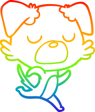 gökkuşağı gradyan çizimi bir insan tarafından çizilmiş bir çizgi köpek