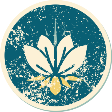 Bir insan tarafından çizilmiş bir nilüfer çiçeğinin sembolik dövmesi.