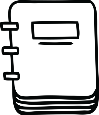 Bir insan tarafından çizilmiş bir not defterinin çizgi çizimi