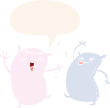 Konuşma baloncuğu olan karton yastıklar insan tarafından çizilmiş.