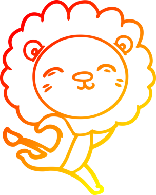 Bir insan tarafından çizilmiş karikatür aslanının sıcak çizgi çizimi