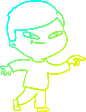 Bir insan tarafından çizilmiş bir çizgi film karakteri.