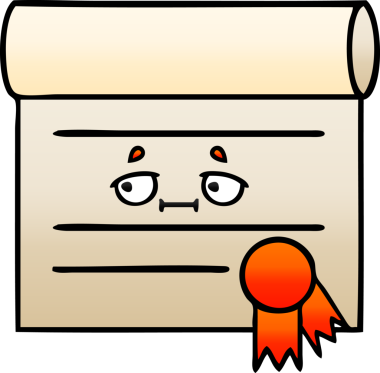 bir insan tarafından çizilen sertifikanın gölgelendirilmiş gradyanı