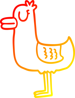 Bir insan tarafından çizilmiş bir karikatür deniz martısının sıcak gradyan çizimi