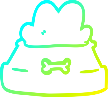 Bir insan tarafından çizilmiş bir evcil hayvan kasesinin soğuk gradyan çizgisi.