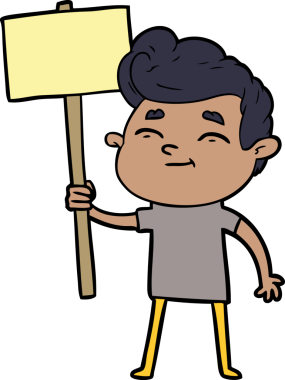 Bir insan tarafından çizilmiş mutlu çizgi film adamı.