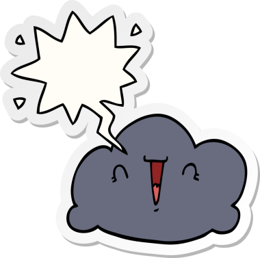 Bir insan tarafından çizilmiş balon çıkartmalı çizgi film bulutu.