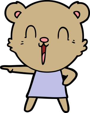 Bir insan tarafından çizilmiş mutlu çizgi film ayısı.