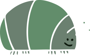 Bir insan tarafından çizilmiş garip çizgi film böceği.