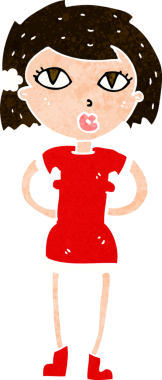 Bir insan tarafından çizilmiş karikatür kadın.