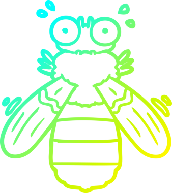 Bir insan tarafından çizilmiş karikatür arısı çizimi